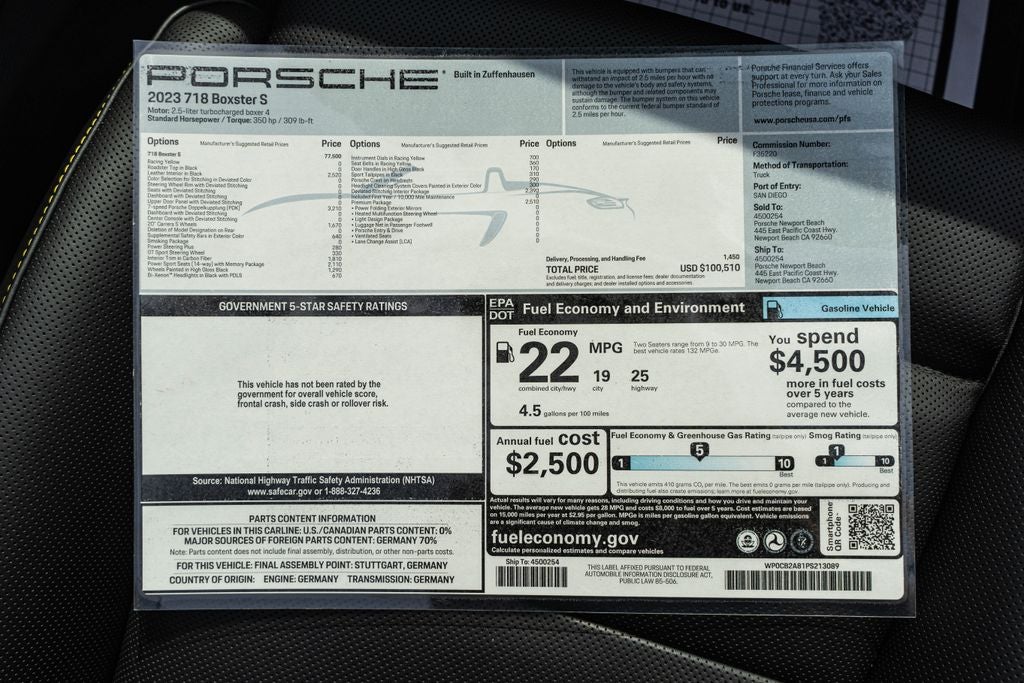 2023 Porsche 718 Boxster S